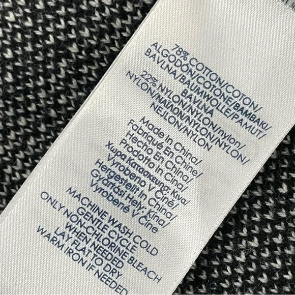 Chaps Sweater Jacket Women Large Black Plaid Asymmetrical Zip NWT T184 - Picture 10 of 12